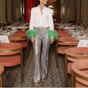 Zara Feather Button Up Shirt